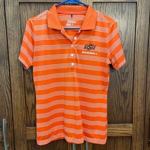 Orange Striped Polo Shirt